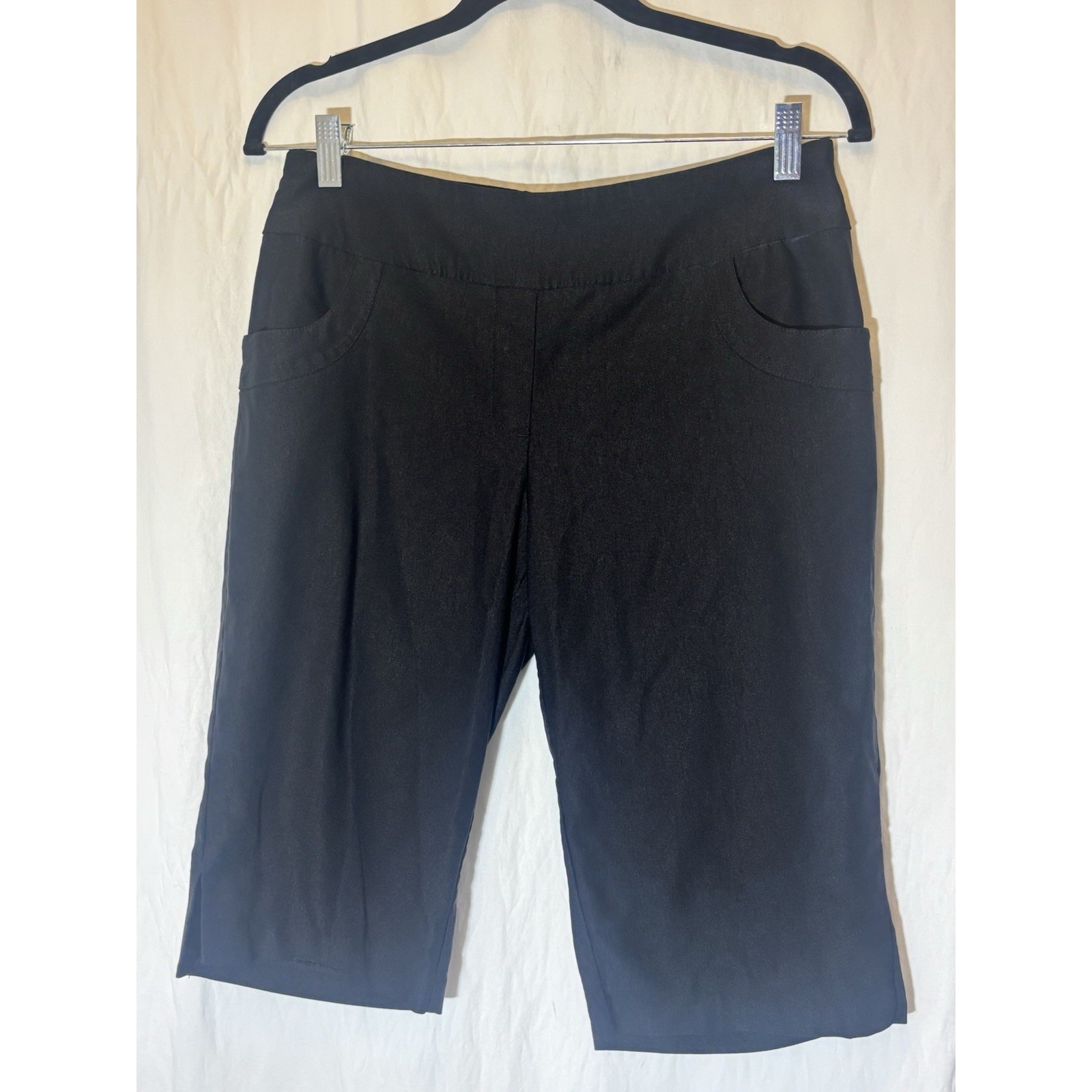 Tribal Elastic Waist Pull On Womens Size 8 Stretch Black Capri Pants P23